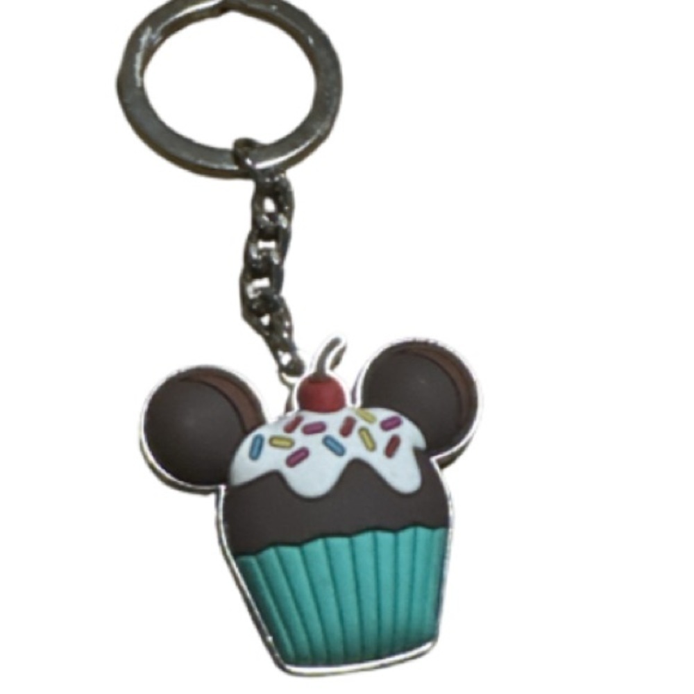 Disney Mickey Cupcake Keychain - Blue and Brown